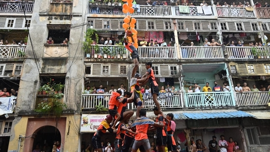 Janmashtami 2023: The auspicious festival of Krishna Janmashtami is being observed by the Hindu community worldwide to commemorate the birth of Lord Krishna. The ceremonies for Janmashtami began last night (September 6) at 11:57 PM and will conclude at 12:42 AM on September 7. From celebrating the dahi handi festival to flocking to beautifully decorated temples, here is a glimpse of how devotees are celebrating this significant festival. (HT photo/AnshumanPoyrekar.) Janmashtami 2023: The auspicious festival of Krishna Janmashtami is being observed by the Hindu community worldwide to commemorate the birth of Lord Krishna. The ceremonies for Janmashtami began last night (September 6) at 11:57 PM and will conclude at 12:42 AM on September 7. From celebrating the dahi handi festival to flocking to beautifully decorated temples, here is a glimpse of how devotees are celebrating this significant festival. (HT photo/AnshumanPoyrekar.)