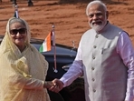 PM Modi with Bangladesh Prime MInister Sheikh Hasina. PM Modi with Bangladesh Prime MInister Sheikh Hasina.