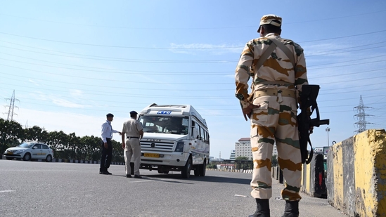 Security checks and heavy deployment of forces is pertinent and has been witnessed across the national capital. (HT Photo)