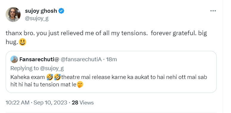 Sujoy Ghosh replied to an X user on Sunday. Sujoy Ghosh replied to an X user on Sunday.