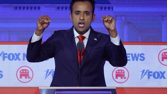 FILE PHOTO: Former biotech executive Vivek Ramaswamy speaks at the first Republican candidates' debate of the 2024 U.S. presidential campaign in Milwaukee, Wisconsin, U.S. August 23, 2023. REUTERS/Brian Snyder/File Photo(REUTERS)