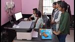 Students at PM Digital Library set up at Panchayat Bhawan in Mahada village of Varanasi. (HT Photo) Students at PM Digital Library set up at Panchayat Bhawan in Mahada village of Varanasi. (HT Photo)