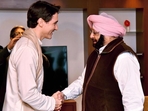 Canadian Prime Minister Justin Trudeau meets then Punjab chief minister Amarinder Singh in Amritsar in 2018. (PTI) Canadian Prime Minister Justin Trudeau meets then Punjab chief minister Amarinder Singh in Amritsar in 2018. (PTI)