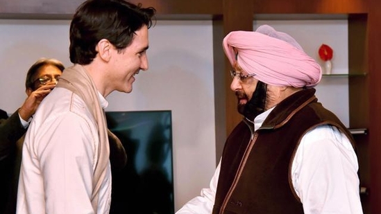 Canadian Prime Minister Justin Trudeau meets then Punjab chief minister Amarinder Singh in Amritsar in 2018. (PTI) Canadian Prime Minister Justin Trudeau meets then Punjab chief minister Amarinder Singh in Amritsar in 2018. (PTI)
