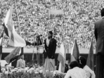 A view of the opening ceremony at the 1982 Asian Games held in New Delhi where Geeta Zutshi takes the athletes’ oath. New Delhi became the only other nation joining Bangkok to host multiple iterations of the Asiad on this occasion. A view of the opening ceremony at the 1982 Asian Games held in New Delhi where Geeta Zutshi takes the athletes’ oath. New Delhi became the only other nation joining Bangkok to host multiple iterations of the Asiad on this occasion.