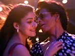 Nayanthara and Shah Rukh Khan in a still from Jawan. Nayanthara and Shah Rukh Khan in a still from Jawan.