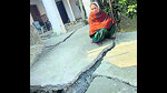 Cracks emerged in the town between November 2022 and January 2023 (HT Photo) Cracks emerged in the town between November 2022 and January 2023 (HT Photo)