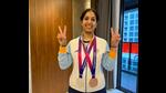 Ramita Jindal posing with her Asian Games medals. (HT Photo) Ramita Jindal posing with her Asian Games medals. (HT Photo)