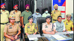 The two accused in police custody in Ludhiana on Monday. (HT Photo) The two accused in police custody in Ludhiana on Monday. (HT Photo)