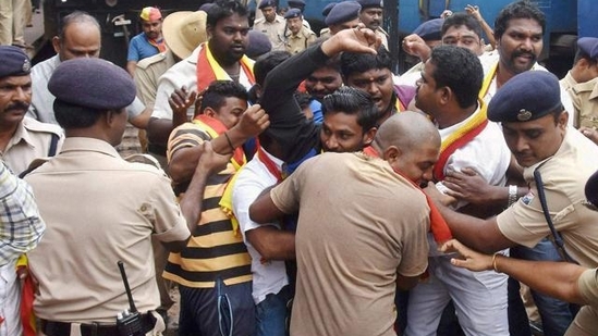 Karnataka Bandh: What's open and what's closed in the state?(PTI photo) Karnataka Bandh: What's open and what's closed in the state?(PTI photo)