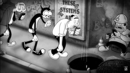 Watch out!: Smartphone addiction as depicted in the animated music video by Steve Cutts, for Moby and Void Pacific Choir’s 2016 song, Are You Lost In The World Like Me? Watch out!: Smartphone addiction as depicted in the animated music video by Steve Cutts, for Moby and Void Pacific Choir’s 2016 song, Are You Lost In The World Like Me?