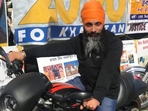 Hardeep Singh Nijjar, wanted in India for targeted killings in Punjab, poses on a motorcycle in front of the Sikhs For Justice float in Surrey.(Courtesy: Sikhs For Justice) Hardeep Singh Nijjar, wanted in India for targeted killings in Punjab, poses on a motorcycle in front of the Sikhs For Justice float in Surrey.(Courtesy: Sikhs For Justice)