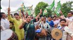 JD (U) workers and supporters celebrate after the declaration of Bihar's caste-based survey report in Patna on Wednesday (PTI) JD (U) workers and supporters celebrate after the declaration of Bihar's caste-based survey report in Patna on Wednesday (PTI)