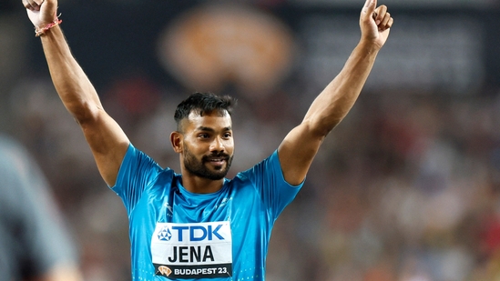 India's Kishore Jena reacts during the men's javelin throw final at Worlds(REUTERS)