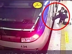 Screengrab of Armita Geravand being dragged from train. Screengrab of Armita Geravand being dragged from train.
