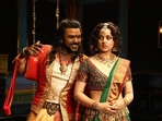 Raghava Lawrence and Kangana Ranaut in a still from Chandramukhi 2. Raghava Lawrence and Kangana Ranaut in a still from Chandramukhi 2.