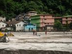 Flood-hit Golitar area in Sikkim. (REUTERS) Flood-hit Golitar area in Sikkim. (REUTERS)