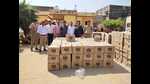 The confiscated liquor, originally intended for sale in Punjab, was allegedly being illicitly transported to Bihar, to sell it at higher prices, as it is a dry state, officials said. (HT Photo) The confiscated liquor, originally intended for sale in Punjab, was allegedly being illicitly transported to Bihar, to sell it at higher prices, as it is a dry state, officials said. (HT Photo)