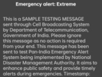 The message, initially labelled as “Emergency alert: Extreme”, was delivered in both English and Hindi on Tuesday.(Screen grab of the alert) The message, initially labelled as “Emergency alert: Extreme”, was delivered in both English and Hindi on Tuesday.(Screen grab of the alert)