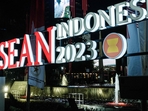 This photograph taken on August 10, 2023 shows the logo of the ASEAN Summit 2023 displayed in Jakarta. (Photo by Yasuyoshi CHIBA / AFP)(AFP) This photograph taken on August 10, 2023 shows the logo of the ASEAN Summit 2023 displayed in Jakarta. (Photo by Yasuyoshi CHIBA / AFP)(AFP)