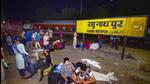Stranded passengers at Raghunathpur railway station. (PTI) Stranded passengers at Raghunathpur railway station. (PTI)