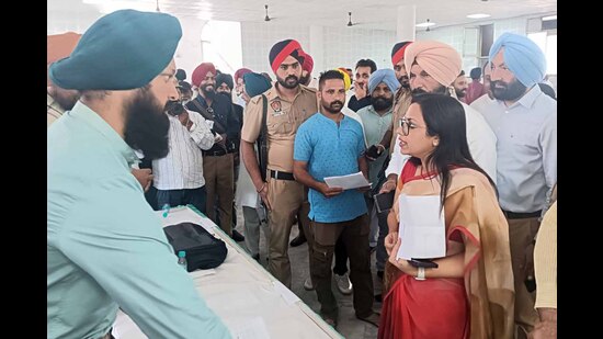 DC Surabhi Malik and MLA Kulwant Singh Sidhu, interacting during a revenue camp at Gill Road in Ludhiana on Thursday. (HT Photo) DC Surabhi Malik and MLA Kulwant Singh Sidhu, interacting during a revenue camp at Gill Road in Ludhiana on Thursday. (HT Photo)