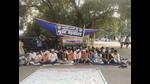 The protesting students at indefinite hunger strike (HT Photo) The protesting students at indefinite hunger strike (HT Photo)