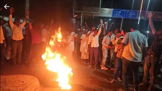 After the list was released, several party workers held protest in Jaipur, Sriganganagar, Churu and Bikaner (HT) After the list was released, several party workers held protest in Jaipur, Sriganganagar, Churu and Bikaner (HT)