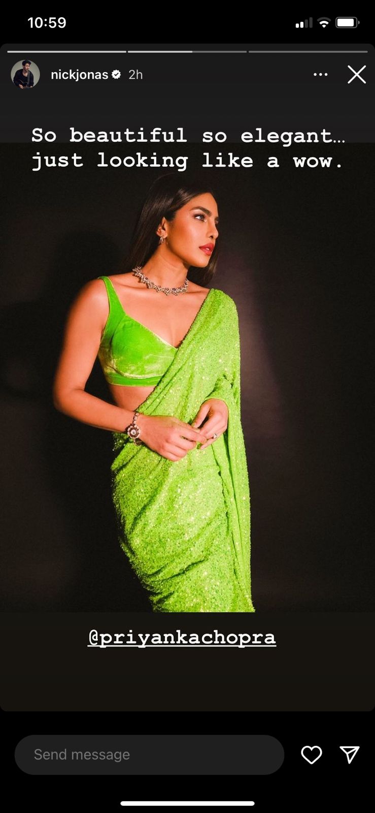 Nick Jonas praises Priyanka Chopra's stunning look. Nick Jonas praises Priyanka Chopra's stunning look.