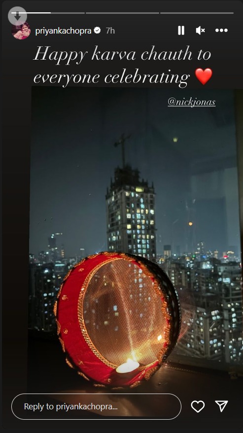 Priyanka Chopra wished her Instagram followers on Karwa Chauth. Priyanka Chopra wished her Instagram followers on Karwa Chauth.