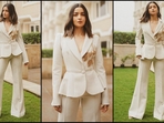 Alia Bhatt attended the Hindustan Times Leadership Summit (HTLS) 2023 Day 5 in a stylish white pantsuit. The National Award winning actress is not only adored for her incredible acting skills but also for her fashion and style. Whether it's a casual dress or a sartorial saree, Alia knows how to nail fashion goals like a pro. And her latest look in an ivory blazer and pants is no exception and is sure to steal your heart. Read on to get some style tips from the B-town queen.(Instagram/@priyankarkapadia) Alia Bhatt attended the Hindustan Times Leadership Summit (HTLS) 2023 Day 5 in a stylish white pantsuit. The National Award winning actress is not only adored for her incredible acting skills but also for her fashion and style. Whether it's a casual dress or a sartorial saree, Alia knows how to nail fashion goals like a pro. And her latest look in an ivory blazer and pants is no exception and is sure to steal your heart. Read on to get some style tips from the B-town queen.(Instagram/@priyankarkapadia)