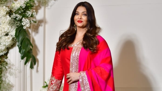 Aishwarya Rai looked beautiful in a red sharara with silver embroidery. She was last seen in Ponniyin Selvan I and II and has been widely praised for her performance in the Mani Ratnam 2-part film. 