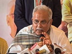 Chhattisgarh Chief Minister and Congress leader Bhupesh Baghel speaks during a press conference.(PTI) Chhattisgarh Chief Minister and Congress leader Bhupesh Baghel speaks during a press conference.(PTI)