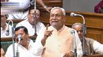 CM Nitish Kumar speaks in the Bihar assembly on Tuesday. (PTI) CM Nitish Kumar speaks in the Bihar assembly on Tuesday. (PTI)