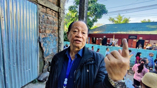 Mizoram Congress chief Lalsawta on Tuesday also cast his vote at a polling station at Mission Vengthlang in Aizawl as voting started in the state. Lalsawta is contesting the election from Aizawl West-III. (Sourced)
