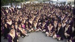 Protesting contractual workers (HT File) Protesting contractual workers (HT File)