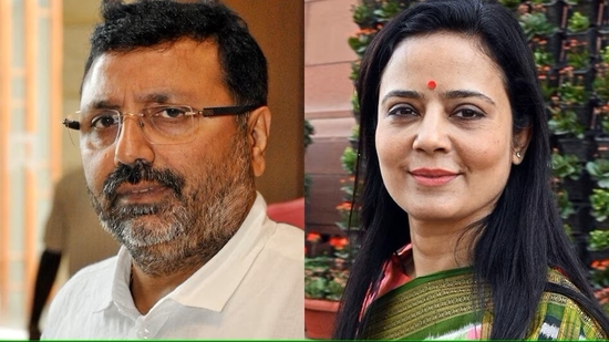 BJP MP Nishikant Dubey and TMC MP Mahua Moitra BJP MP Nishikant Dubey and TMC MP Mahua Moitra