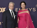 Michael Douglas, left, and Catherine Zeta-Jones arrive at the 71st Primetime Emmy Awards in 2019. (File Photo/AP) Michael Douglas, left, and Catherine Zeta-Jones arrive at the 71st Primetime Emmy Awards in 2019. (File Photo/AP)