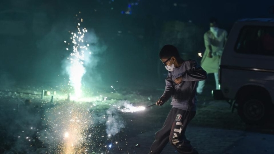 The incident was also captured by a resident on his mobile phone while he was recording the fireworks. (File)(PTI) The incident was also captured by a resident on his mobile phone while he was recording the fireworks. (File)(PTI)