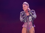 PHOENIX, ARIZONA - OCTOBER 09: P!nk performs during her Summer Carnival tour at Chase Field on October 09, 2023 in Phoenix, Arizona. (Getty Images via AFP) PHOENIX, ARIZONA - OCTOBER 09: P!nk performs during her Summer Carnival tour at Chase Field on October 09, 2023 in Phoenix, Arizona. (Getty Images via AFP)
