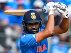 India's captain Rohit Sharma watches the ball after playing a shot (AFP) India's captain Rohit Sharma watches the ball after playing a shot (AFP)
