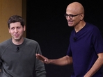 Microsoft CEO Satya Nadella (right) greets then OpenAI CEO Sam Altman during the OpenAI DevDay event on November 06, 2023. (AFP) Microsoft CEO Satya Nadella (right) greets then OpenAI CEO Sam Altman during the OpenAI DevDay event on November 06, 2023. (AFP)