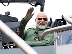 Prime Minister Narendra Modi takes a sortie on Tejas aircraft at Hindustan Aeronautics Limited (HAL) site in Karnataka's Bengaluru. Prime Minister Narendra Modi takes a sortie on Tejas aircraft at Hindustan Aeronautics Limited (HAL) site in Karnataka's Bengaluru.