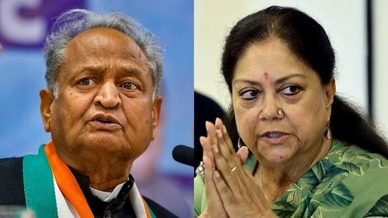 Rajasthan chief minister Ashok Gehlot and sernior BJP leader Vasundhara Raje. Rajasthan chief minister Ashok Gehlot and sernior BJP leader Vasundhara Raje.