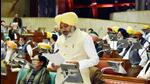 Finance, planning, excise and taxation minister Harpal Singh Cheema speaking in the House on Wednesday. (HT Photo) Finance, planning, excise and taxation minister Harpal Singh Cheema speaking in the House on Wednesday. (HT Photo)