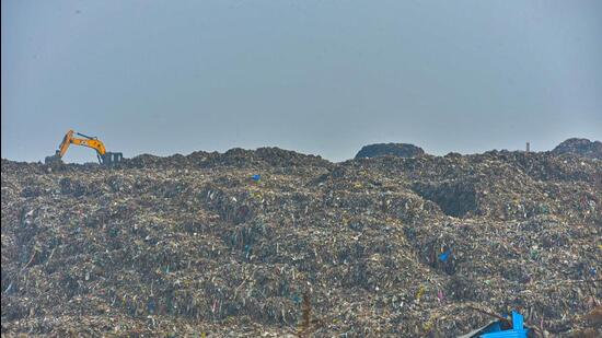 The officials of the UPPCB in their joint committee report said the site in Morta has legacy waste which will be cleared by May 2024. (Sakib Ali/HT Photo) The officials of the UPPCB in their joint committee report said the site in Morta has legacy waste which will be cleared by May 2024. (Sakib Ali/HT Photo)
