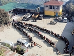 Mizoram election results 2023: Voters wait in queues to cast their votes for the Mizoram Assembly elections on November 7.(ANI) Mizoram election results 2023: Voters wait in queues to cast their votes for the Mizoram Assembly elections on November 7.(ANI)