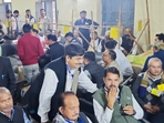 Jodhpur: Counting of votes for the Rajasthan Assembly elections underway, at a centre in Jodhpur, Sunday, Dec. 3, 2023. (PTI) Jodhpur: Counting of votes for the Rajasthan Assembly elections underway, at a centre in Jodhpur, Sunday, Dec. 3, 2023. (PTI)