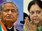 Rajasthan chief minister Ashok Gehlot (Left) and BJP leader and candidate Vasundhara Raje (Right) (File Photo)(HT_PRINT) Rajasthan chief minister Ashok Gehlot (Left) and BJP leader and candidate Vasundhara Raje (Right) (File Photo)(HT_PRINT)