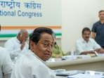 Madhya Pradesh Congress president Kamal Nath during the Central Election Committee meeting to finalise candidates for Madhya Pradesh Assembly elections, in New Delhi, Saturday, Oct. 7, 2023.(PTI) Madhya Pradesh Congress president Kamal Nath during the Central Election Committee meeting to finalise candidates for Madhya Pradesh Assembly elections, in New Delhi, Saturday, Oct. 7, 2023.(PTI)